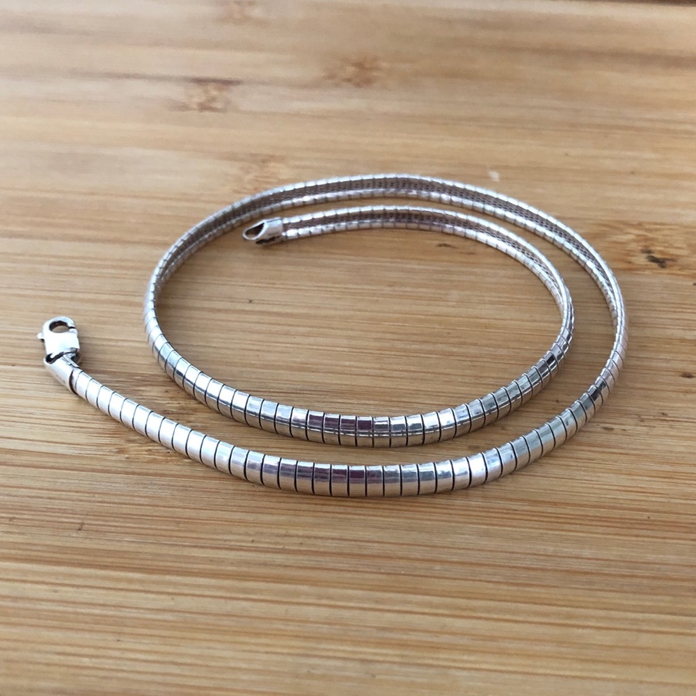 $98 Unique Italian Designer Estate Flex Collar Chain   Marked ITALY 925 MILOR - Picture 2 of 9